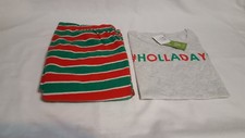 New Unisex Holiday Sleepwear 2Pc Long Sleeve Shirt  Pants Pajama Set Size Small