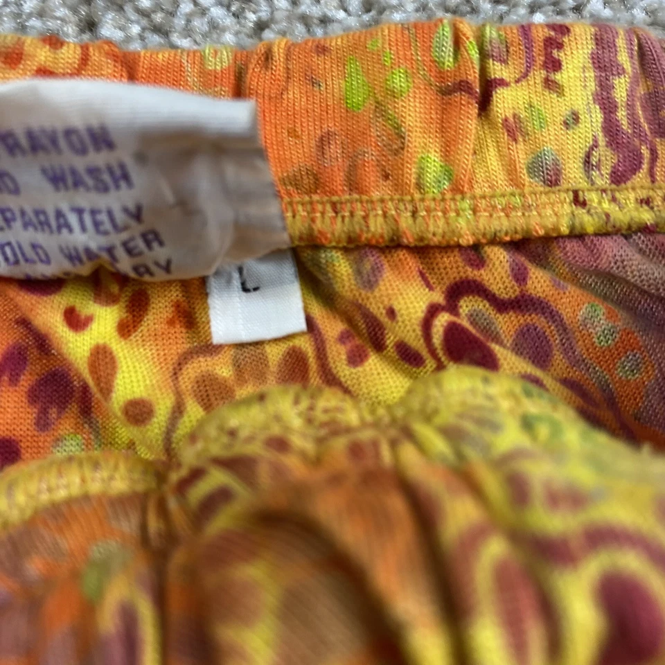 Falda Tejida Santiki Mujer S M Naranja Amarillo Floral Medallón Imitación Envoltura Plisada Foto 4 de 4