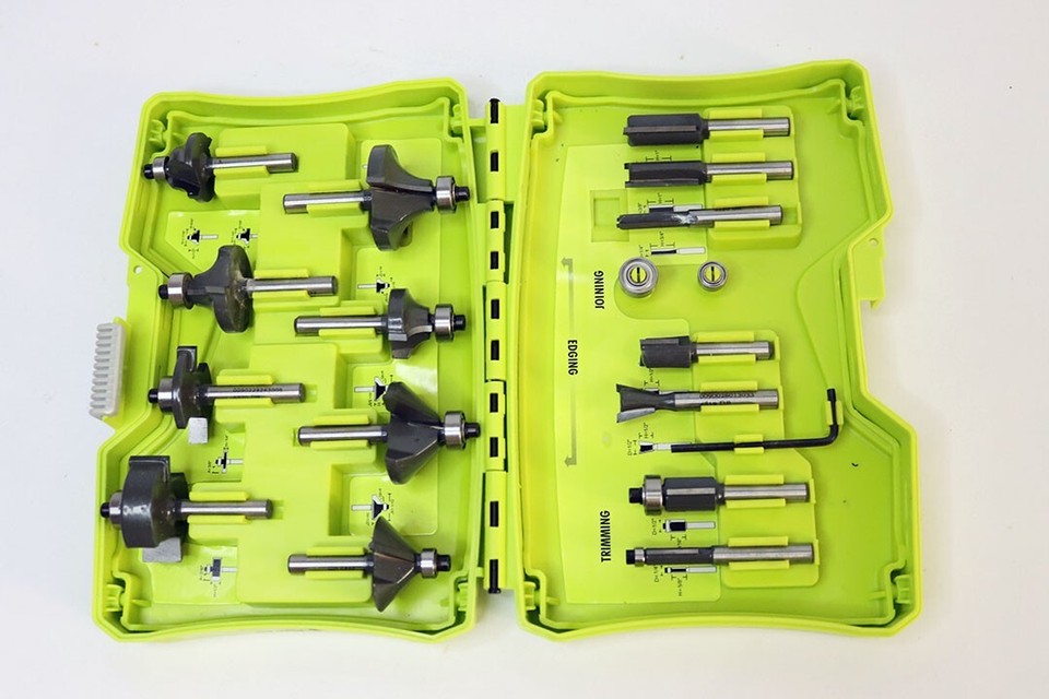 Ryobi Router Bit Set A25R151- 15 Piece - Carbide Edge - 1/4