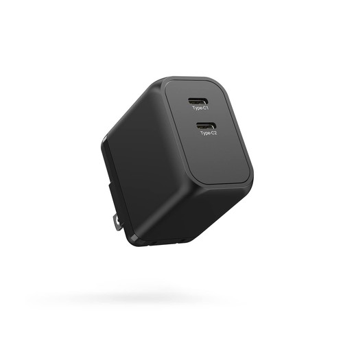 45W USB C Charger, Dual USB-C GaN Charger Foldable PD Super Fast Charger Bloc...