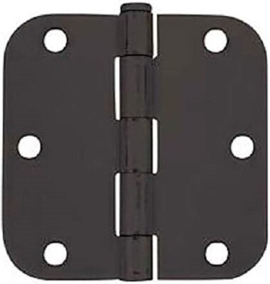 Cosmas - 37564 - Flat Black Door Hinge 3.5''x3.5''  w/ 5/8'' Radius Corners - 3PK