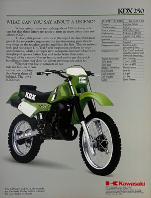 1983 Kawasaki KDX200 / KDX250 4-page brochure-literature KDX 250