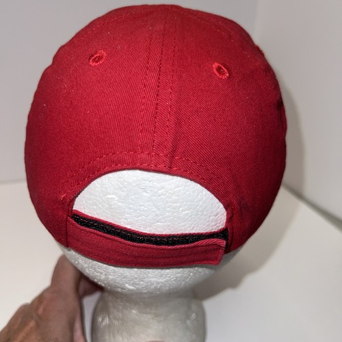 Cappello Berretto Nike Bambino Neonati Rosso con Nero Swoosh Gancio Loop Cotone - Foto 4 di 9