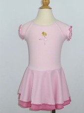 Ballet Dance Leotard w/skirts, size Small Child 4-6 years pink, 3D applique