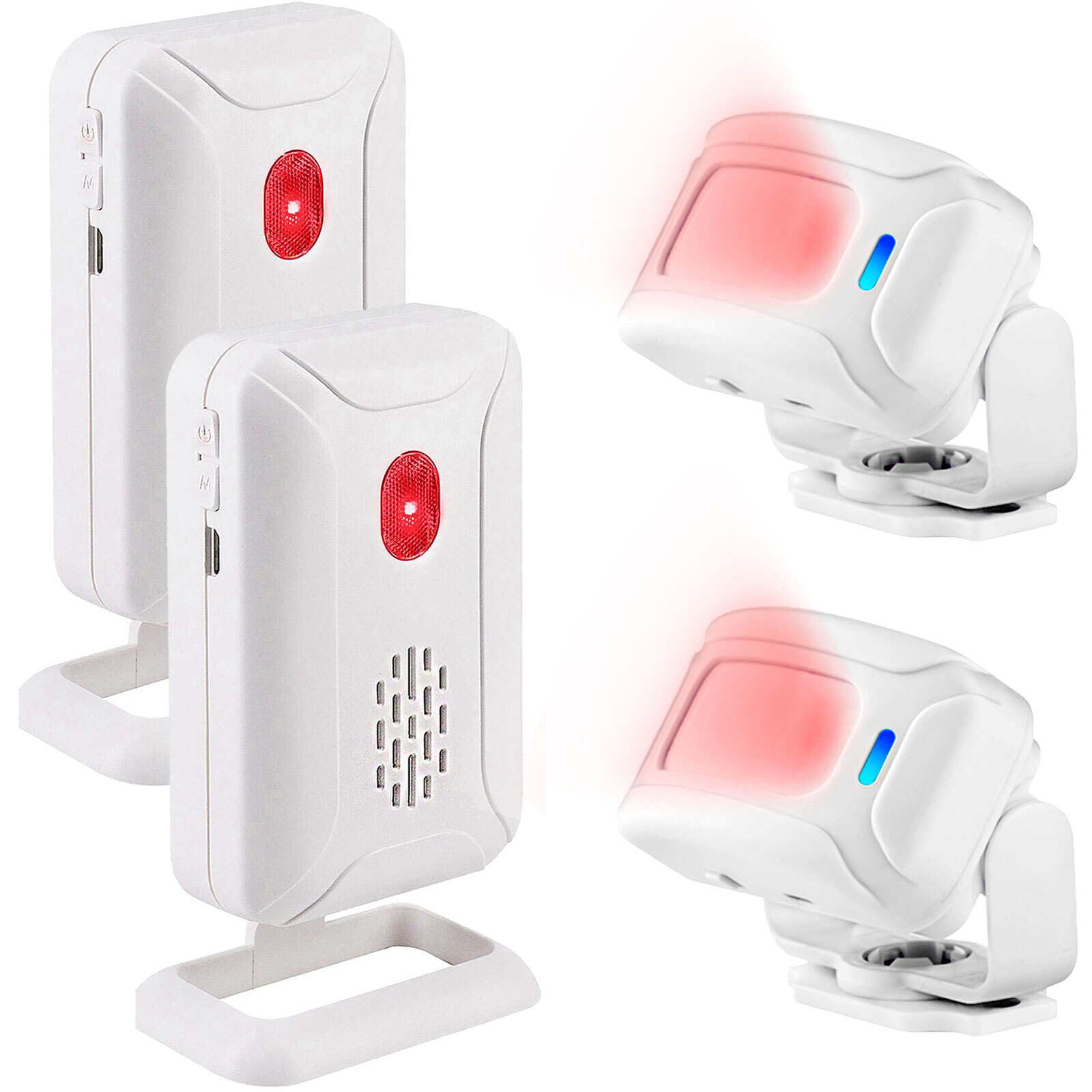 Wireless Doorbell with Loud Chime LED Flash Motion Sensor 2-Pack-image