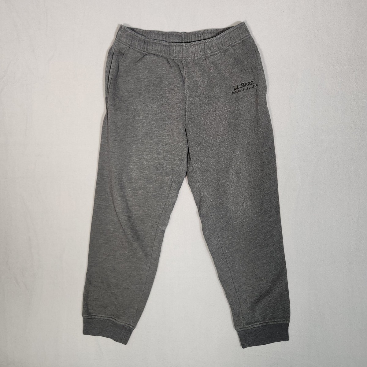 LL Bean Sweatpants Mens Medium Gray 1912 Joggers 30” Inseam Standard  Drawstring | eBay