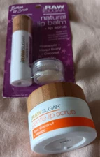 Raw Sugar Lip Scrub Balm Gentle Natural Raw Coconut Mango Pineapple Maqui Berry