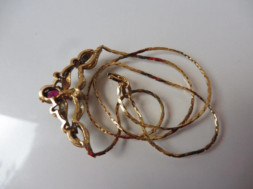 Elegante Vecchio Collier In Argento 835 Placcato Oro Con Pietre Smerigliate - Immagine 2 di 4