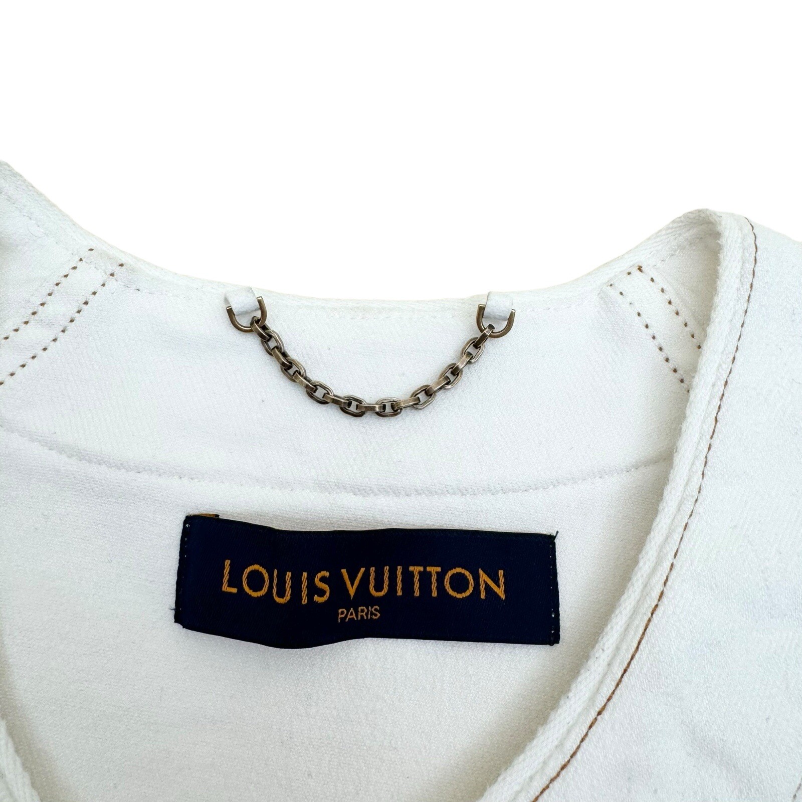 Louis Vuitton Embossed Monogram White Baseball Shirt L RRP £1000 image 9