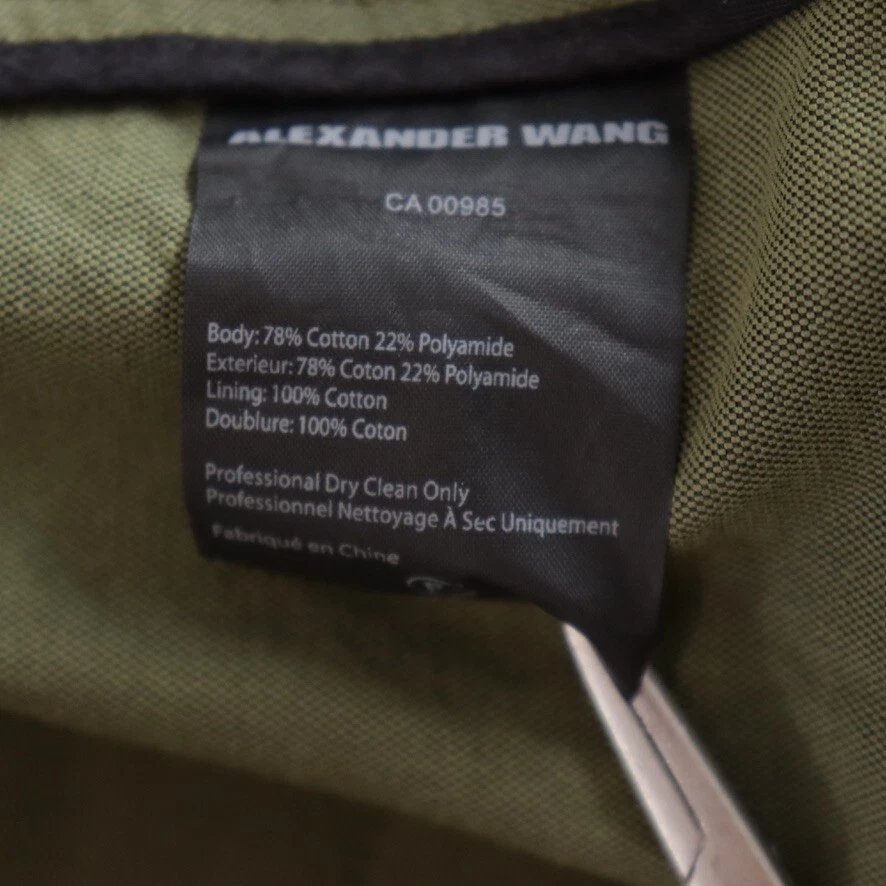 Falda Alexander Wang Mujer Mini Línea A Talla 2US 6 Caqui Verde Mezcla Algodón Foto 4 de 4