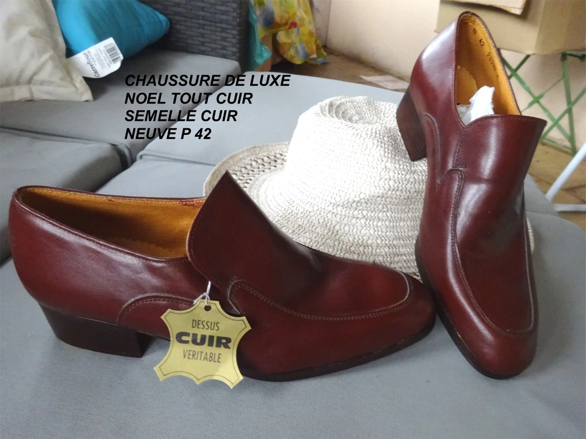 CHAUSSURE DE LUXE MOCASSIN NOEL TOUT CUIR SEMELLE CUIR MARRON P 42