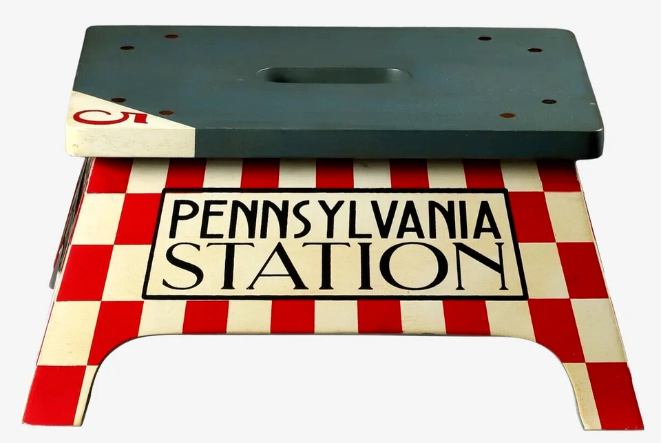 Pennsylvania Station Pullman Train Steps Foot Stool 7.75" Wood Toilet Bathroom - Image 3 of 4