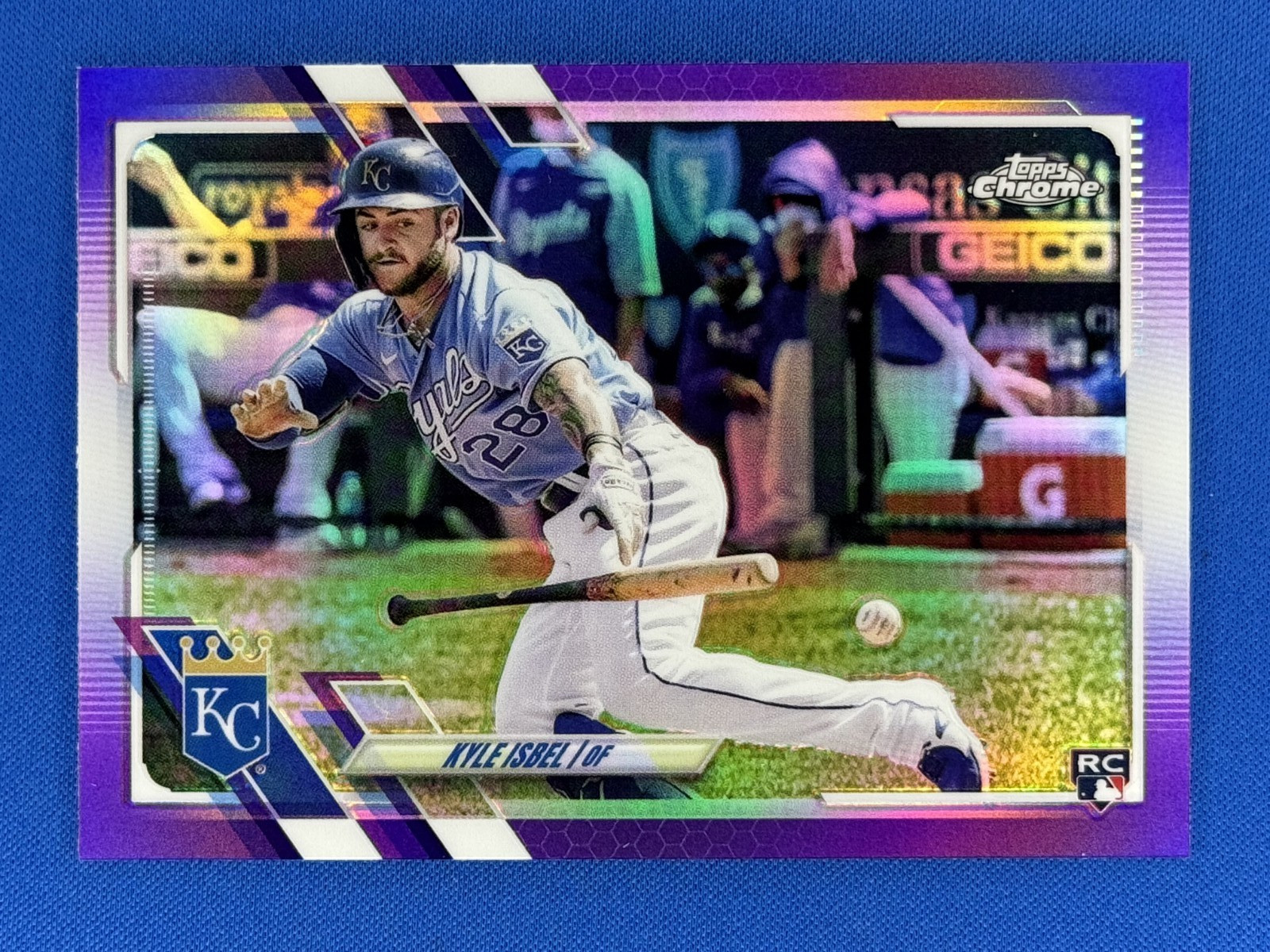 2021 Topps Chrome #USC98 Kyle Isbel Purple Refractor Rookie RC Royals