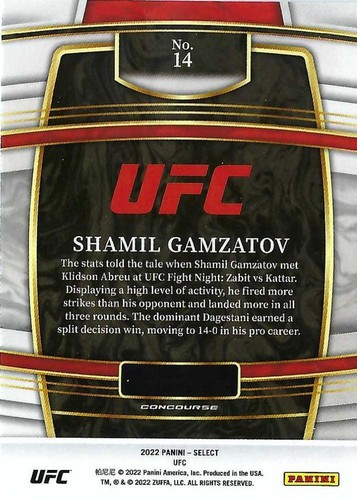 2022 Select UFC #1-300 Rookies (RC) & Veterans (Concourse, Premier, Octagonside) - Picture 34 of 316