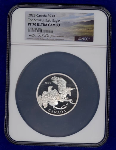 2023 Canada $30 The Striking Bald Eagle NGC PF70 Ultra Cameo D'Angelo Signature