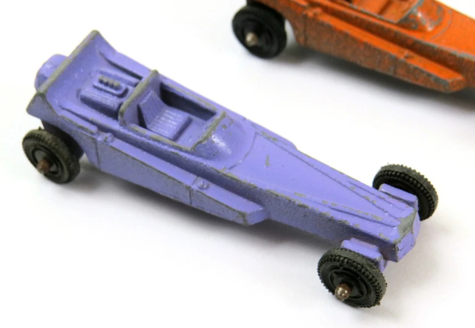 Mixed Lot of 4 Tootsietoy Vintage Die Cast Cars, Wedge Dragsters, Fiat, etc. - Image 2 of 4