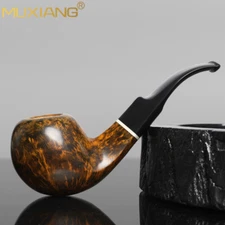 MUXIANG Briar Smooth Freehand Pipe Wooden Tobacco Smoking Pipe Cumberland Stem