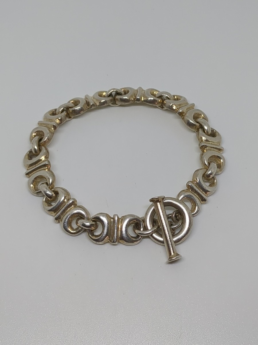Vintage Sterling Silver 925 Mexico Toggle Bracelet 8