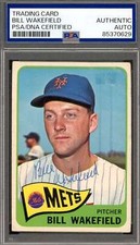 Bill Wakefield PSA DNA Signed 1965 Topps Autograph