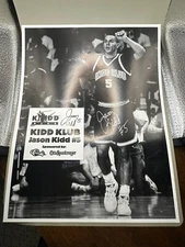 JASON KIDD 1995 Kidd Klub Classic/ Otis Spunkmeyer- B & W- 8x10 SILVER AUTOGRAPH