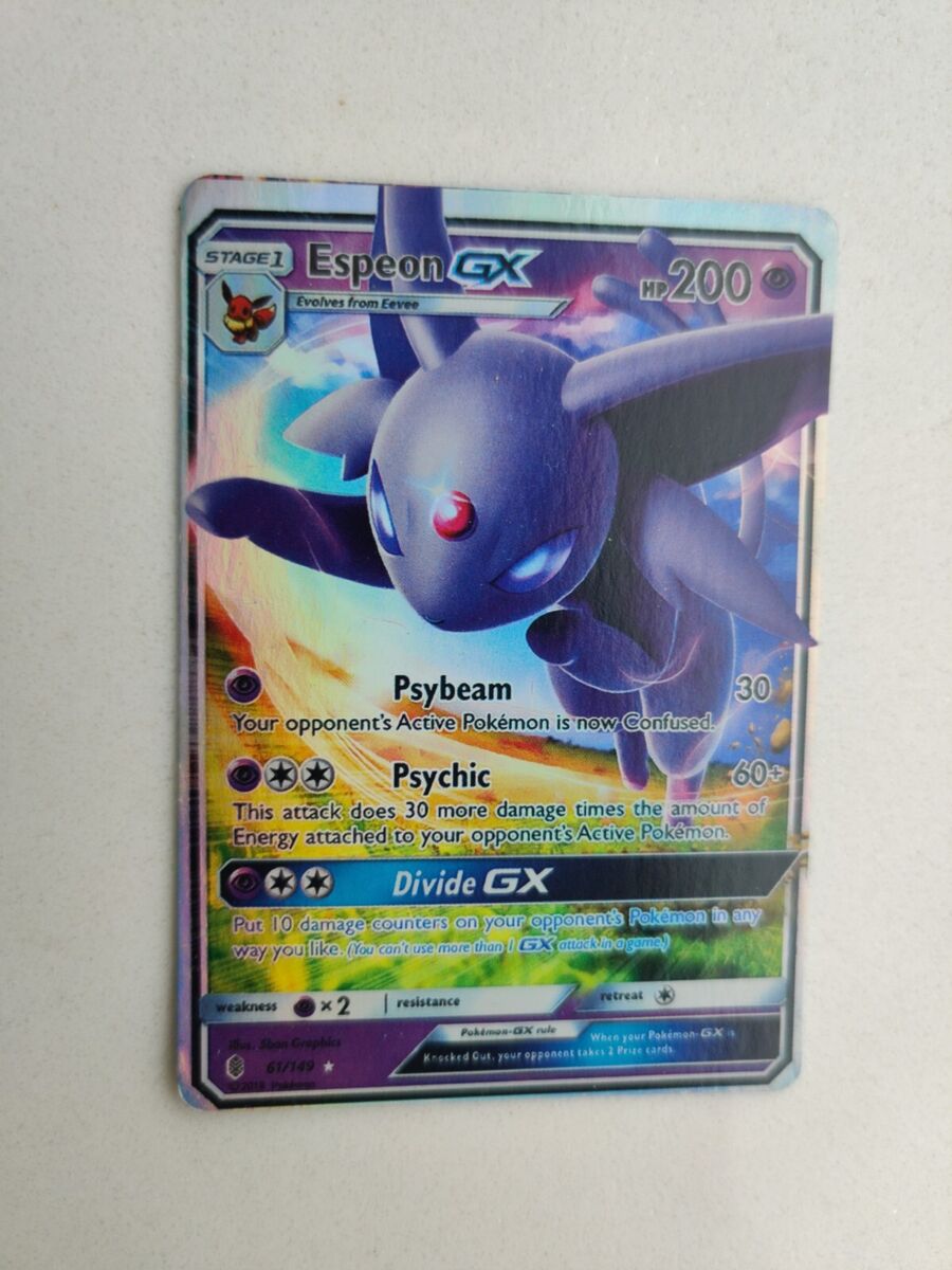 Pokemon Card Espeon GX Ultra Rare HP 200 61/149 2017 Stage 1 Pokemon Card Espeon GX Ultra Rare HP 200 61/149 2017 Stage 1