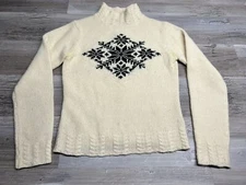 Vintage Moda International Women's High Neck Sweater Lambswool Angora Rabbit S