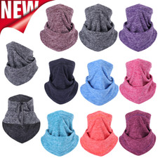 Winter Adjustable Fleece Neck Warmer Gaiter Ski Face Mask Scarf with Drawstring