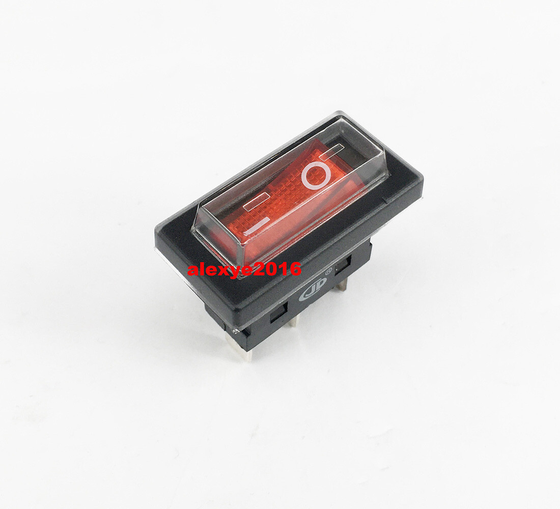 JD JD03-F1 3 Pins 2 Positions Red Lamp Switch Maintained 30A 125