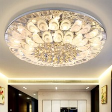Modern Crystal Chandelier Luxury Flush Mount Ceiling Lamp Pendant Dia 80 cm US