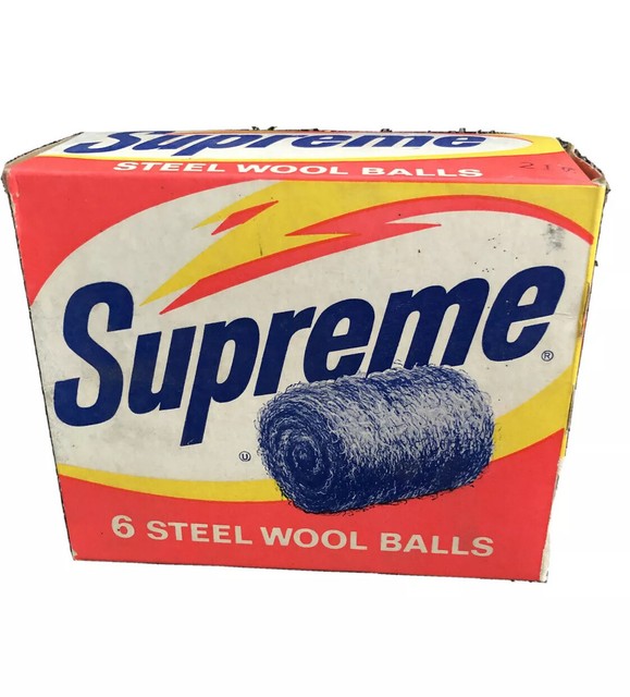 VINTAGE Supreme Steel Wool Balls Kitchen Scour Pad Rolls &Box Kitchen