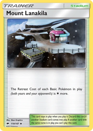 Pokemon - 118/147 - Mount Lanakila -  Burning Shadows - NM/M