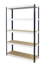 Metallregal Werkstatt-Schwerlastregal SCHWARZ WEISS 196cm Breiten ab30-120cm/HBW