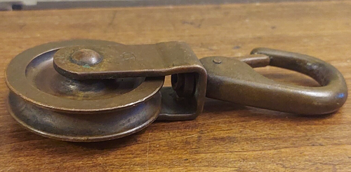 Vintage WILCOX CRITTENDEN Bronze Brass Block Tackle Pulley Snap - Picture 3 of 5