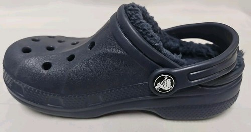 Crocs Baya Lined Clogs Toddler Size C 11 Slip On Comfort Shoes Navy Mammoth EUC - Picture 11 of 17