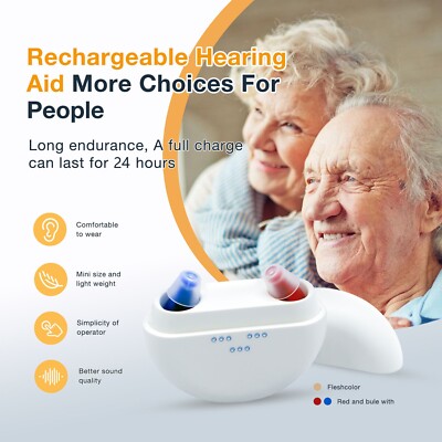 Rechargeable CIC Hearing Aids With Charging Case For Seniors Hearing Loss