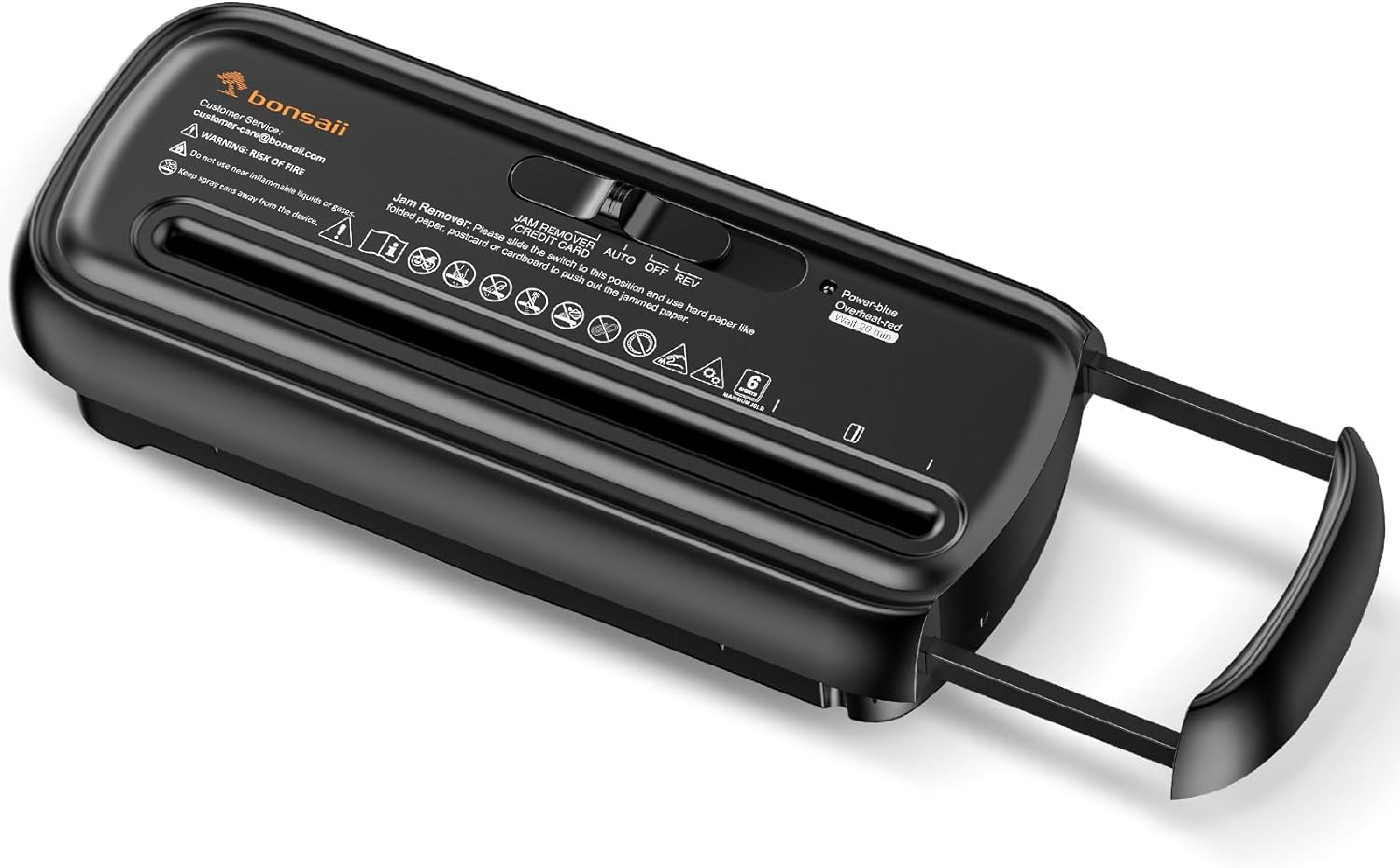 Bonsaii Paper Shredder for Home Use, 6 Sheet Strip Cut Small Paper Shredder with-image