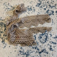 Lampada all'uncinetto a mano marrone più bella tenda bordo 120" 3 1/2 W