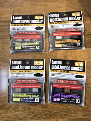Tamiya Weathering Master 4-Sets (A, B, C, D,) For Models Miniatures Art Projects