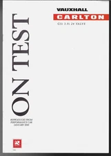 Vauxhall Carlton 3000 GSi 24v Road Test 1990 UK Market Brochure Performance Car