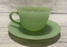 Vintage Fire King Jadeite Alice Mid Century Modern Cup  Saucer 