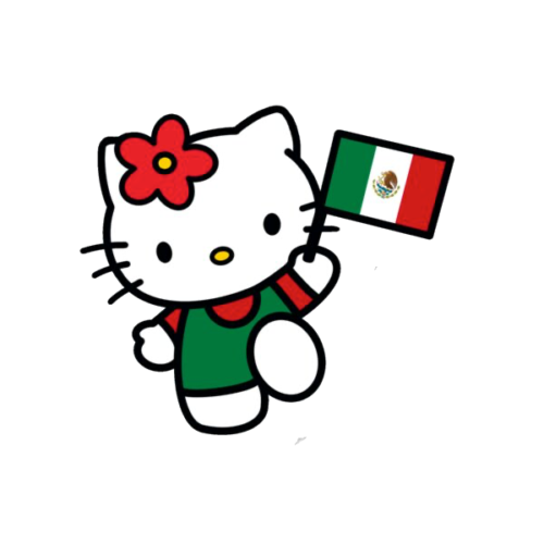 MEXIKO FLAGGE - HELLO KITTY - AUFKLEBER AUFKLEBER, HELLO KITTY MEXICANA - Bild 1 von 1