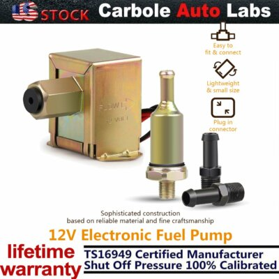 #ad New 4 7 PSI Auto Universal Electric Fuel Pump Inline Diesel Gas Low Pressure 12V $17.95