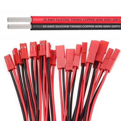 ✅ JST BEC Stecker 10cm 15cm 20cm 30cm LED Kabel Lipo Akku 20AWG 1 2 4 5 10 Paar - Bild 1 von 4