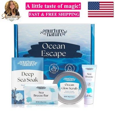 Bath Gift Set for Women - Birthday Gifts for Women, 4 Piece Spa Gift with Bod...