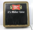 VINTAGE MILLER HIGH LIFE BEER MOTION LIGHT SIGN-"IT'S MILLER TIME"-WORKS-VN-AGED