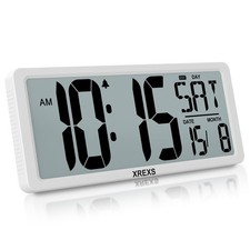 XREXS 15 Zoll gro&szlig;e digitale Wanduhr L, wei&szlig;