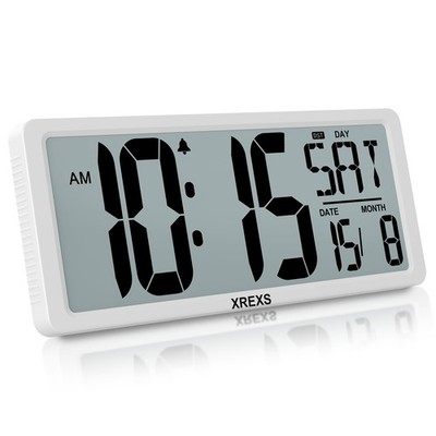XREXS 15 Zoll große digitale Wanduhr L, weiß