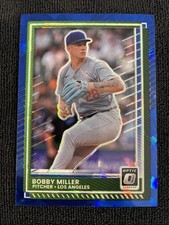 2025 Panini Optic SSP Blue Cracked Ice Bobby Miller #’d 1/15 Dodgers #91 Prizm