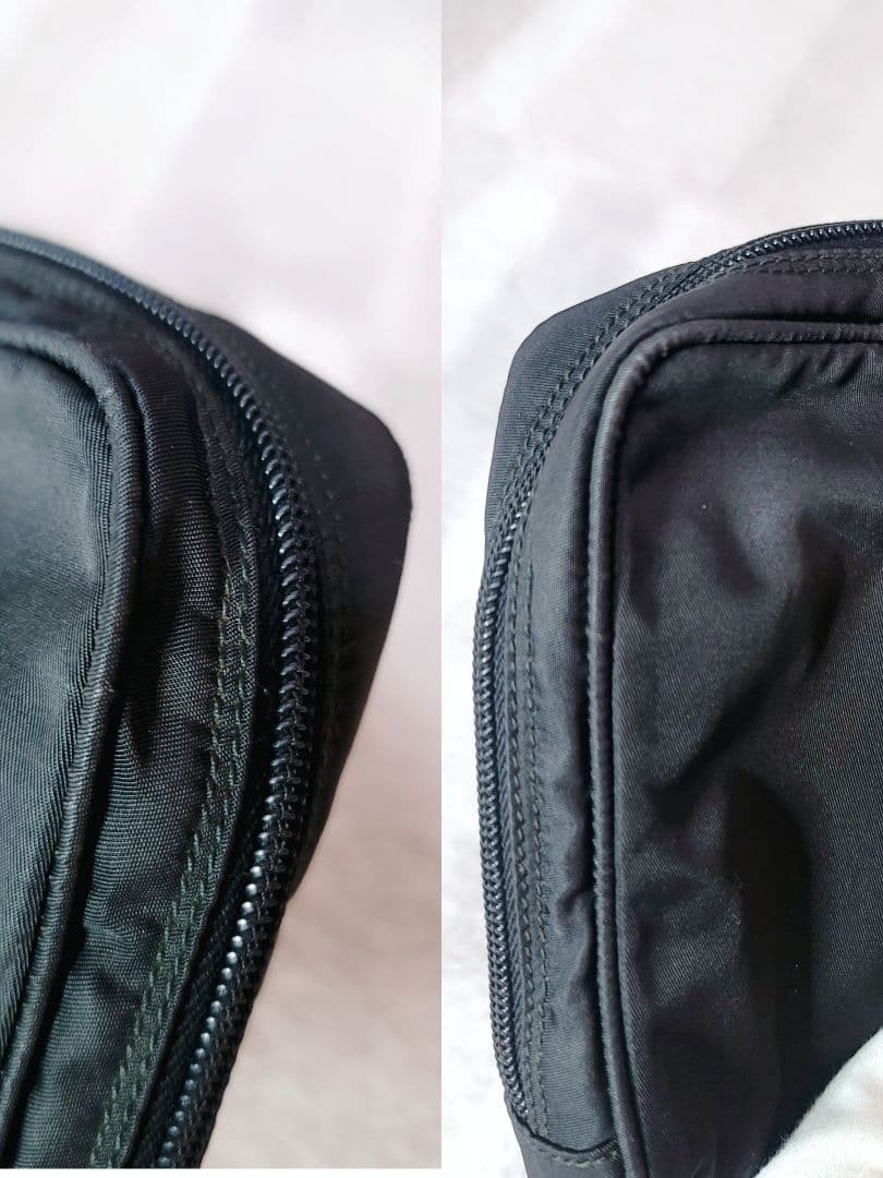 PRADA Nylon Pouch Triangular Logo Black Womens Pu… - image 9