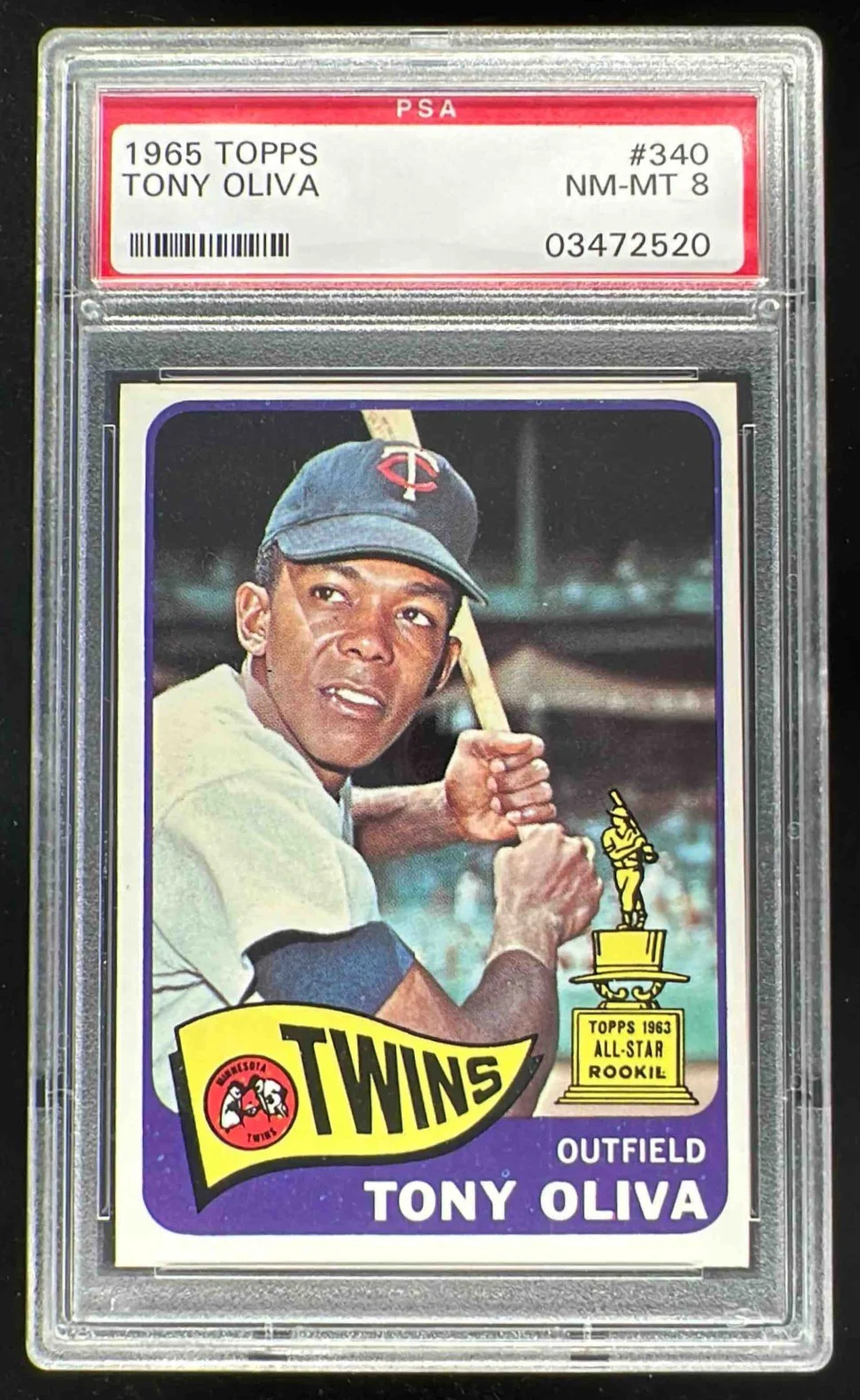 1965 Topps #340 Tony Oliva PSA 8